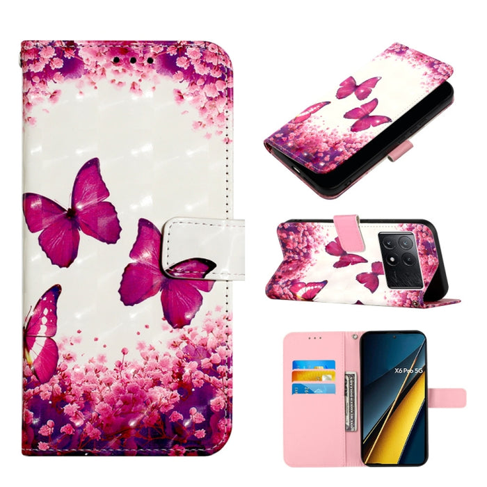 Caja del teléfono del cuero del tirón horizontal de la pintura 3D, For Xiaomi Redmi 13 4G, For Xiaomi Poco M6 Pro 4G, For Xiaomi Redmi A3, For Xiaomi Redmi Note 13 Pro 4G Global, For Xiaomi Redmi Note 13 4G Global, For Xiaomi Redmi K70E                ...