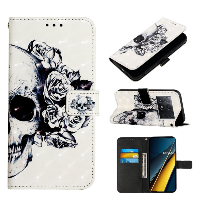 Caja del teléfono del cuero del tirón horizontal de la pintura 3D, For Xiaomi Redmi 13 4G, For Xiaomi Poco M6 Pro 4G, For Xiaomi Redmi A3, For Xiaomi Redmi Note 13 Pro 4G Global, For Xiaomi Redmi Note 13 4G Global, For Xiaomi Redmi K70E                ...
