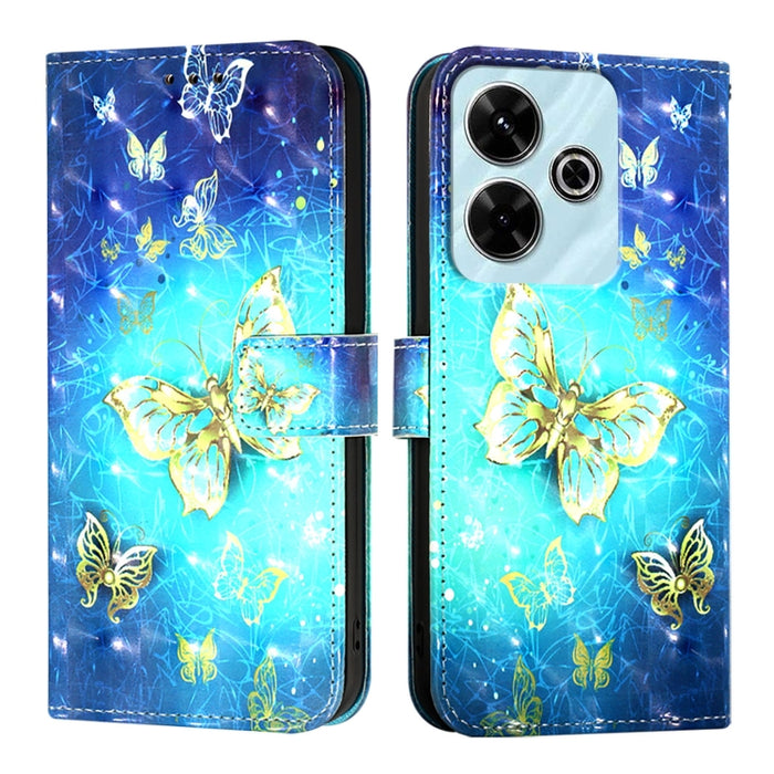Caja del teléfono del cuero del tirón horizontal de la pintura 3D, For Xiaomi Redmi 13 4G, For Xiaomi Poco M6 Pro 4G, For Xiaomi Redmi A3, For Xiaomi Redmi Note 13 Pro 4G Global, For Xiaomi Redmi Note 13 4G Global, For Xiaomi Redmi K70E                ...