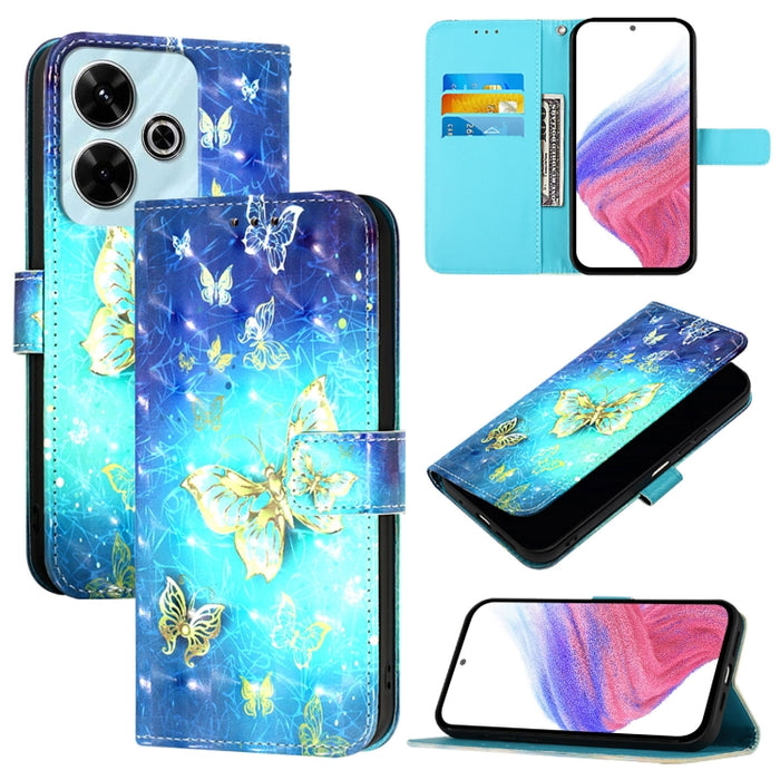 Caja del teléfono del cuero del tirón horizontal de la pintura 3D, For Xiaomi Redmi 13 4G, For Xiaomi Poco M6 Pro 4G, For Xiaomi Redmi A3, For Xiaomi Redmi Note 13 Pro 4G Global, For Xiaomi Redmi Note 13 4G Global, For Xiaomi Redmi K70E                ...