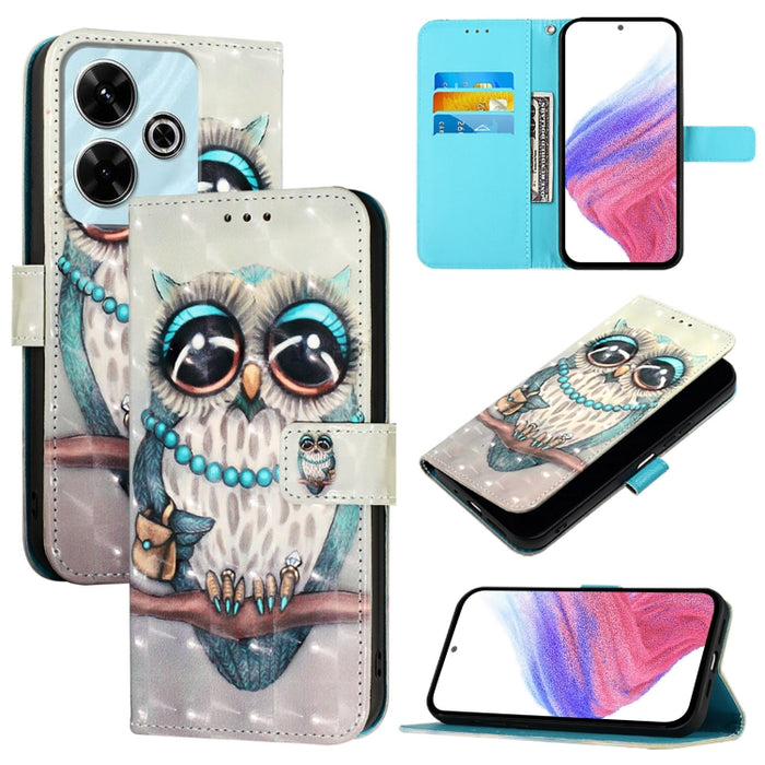 Caja del teléfono del cuero del tirón horizontal de la pintura 3D, For Xiaomi Redmi 13 4G, For Xiaomi Poco M6 Pro 4G, For Xiaomi Redmi A3, For Xiaomi Redmi Note 13 Pro 4G Global, For Xiaomi Redmi Note 13 4G Global, For Xiaomi Redmi K70E                ...