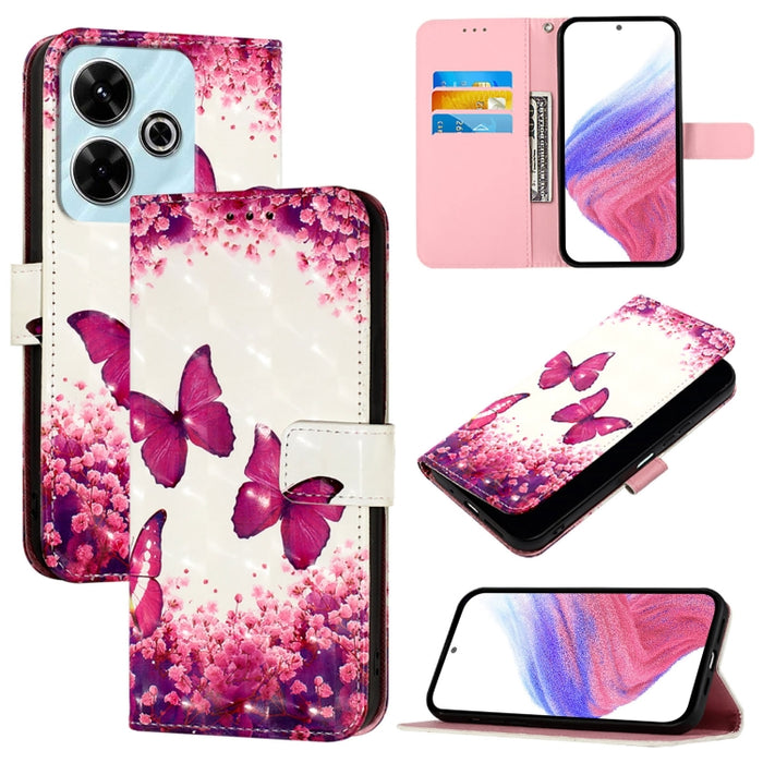 Caja del teléfono del cuero del tirón horizontal de la pintura 3D, For Xiaomi Redmi 13 4G, For Xiaomi Poco M6 Pro 4G, For Xiaomi Redmi A3, For Xiaomi Redmi Note 13 Pro 4G Global, For Xiaomi Redmi Note 13 4G Global, For Xiaomi Redmi K70E                ...
