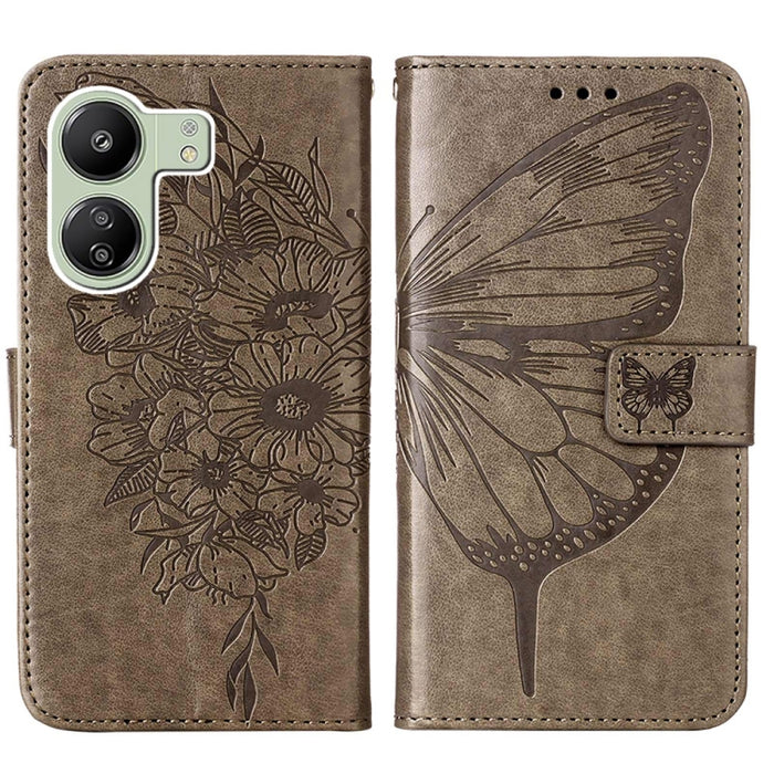 Funda para teléfono de cuero con mariposa en relieve, For Xiaomi Redmi 13C, For Xiaomi Redmi Note 13 Pro+ 5G, For Xiaomi Redmi Note 13 Pro 5G Global, For Xiaomi Poco M6 Pro 5G / Redmi 12 4G/5G, For Xiaomi Redmi K70 / K70 Pro                            ...