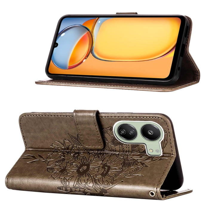 Funda para teléfono de cuero con mariposa en relieve, For Xiaomi Redmi 13C, For Xiaomi Redmi Note 13 Pro+ 5G, For Xiaomi Redmi Note 13 Pro 5G Global, For Xiaomi Poco M6 Pro 5G / Redmi 12 4G/5G, For Xiaomi Redmi K70 / K70 Pro                            ...