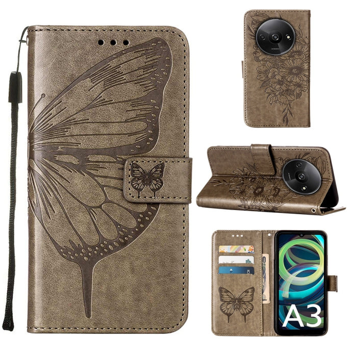 Funda para teléfono de cuero con mariposa en relieve, For Xiaomi Poco F6, For Xiaomi Poco M6 Pro 4G, For Xiaomi Poco X6 Neo 5G Global, For Xiaomi Redmi A3, For Xiaomi Redmi Note 13 Pro 4G Global, For Xiaomi Redmi Note 13 4G Global, For Xiaomi Redmi K70...