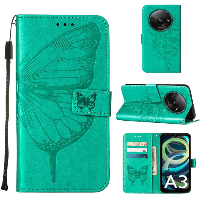 Funda para teléfono de cuero con mariposa en relieve, For Xiaomi Poco F6, For Xiaomi Poco M6 Pro 4G, For Xiaomi Poco X6 Neo 5G Global, For Xiaomi Redmi A3, For Xiaomi Redmi Note 13 Pro 4G Global, For Xiaomi Redmi Note 13 4G Global, For Xiaomi Redmi K70...
