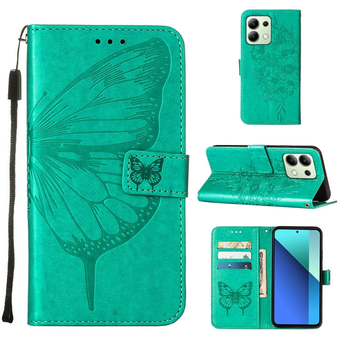 Funda para teléfono de cuero con mariposa en relieve, For Xiaomi Poco F6, For Xiaomi Poco M6 Pro 4G, For Xiaomi Poco X6 Neo 5G Global, For Xiaomi Redmi A3, For Xiaomi Redmi Note 13 Pro 4G Global, For Xiaomi Redmi Note 13 4G Global, For Xiaomi Redmi K70...