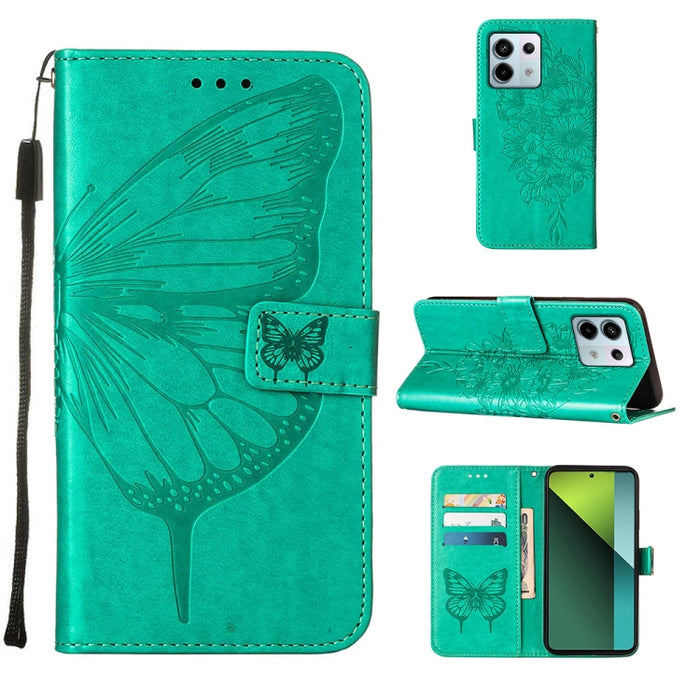 Funda para teléfono de cuero con mariposa en relieve, For Xiaomi Redmi 13C, For Xiaomi Redmi Note 13 Pro+ 5G, For Xiaomi Redmi Note 13 Pro 5G Global, For Xiaomi Poco M6 Pro 5G / Redmi 12 4G/5G, For Xiaomi Redmi K70 / K70 Pro                            ...