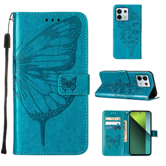 Funda para teléfono de cuero con mariposa en relieve, For Xiaomi Redmi 13C, For Xiaomi Redmi Note 13 Pro+ 5G, For Xiaomi Redmi Note 13 Pro 5G Global, For Xiaomi Poco M6 Pro 5G / Redmi 12 4G/5G, For Xiaomi Redmi K70 / K70 Pro                            ...