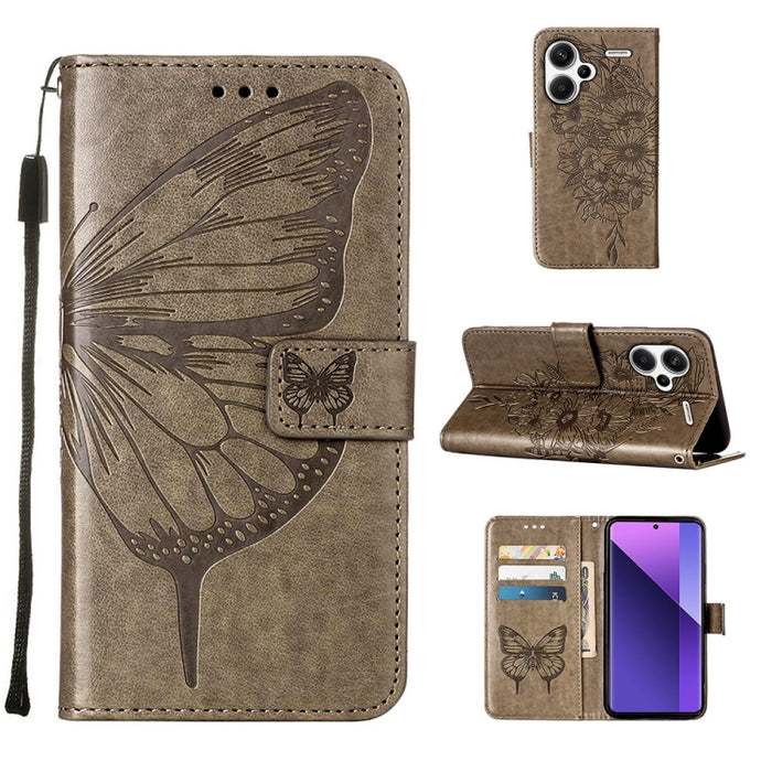 Funda para teléfono de cuero con mariposa en relieve, For Xiaomi Redmi 13C, For Xiaomi Redmi Note 13 Pro+ 5G, For Xiaomi Redmi Note 13 Pro 5G Global, For Xiaomi Poco M6 Pro 5G / Redmi 12 4G/5G, For Xiaomi Redmi K70 / K70 Pro                            ...