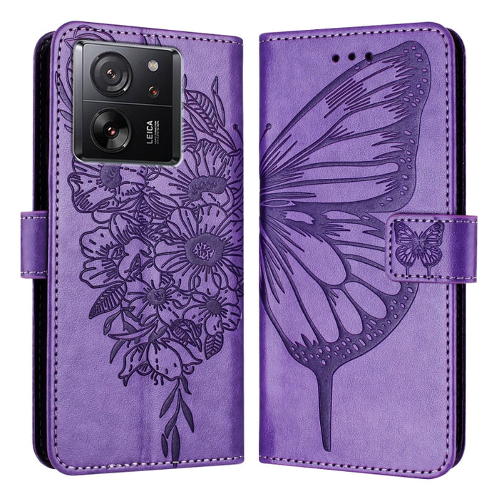 Funda para teléfono de cuero con mariposa en relieve, For Xiaomi Redmi 13C, For Xiaomi Redmi Note 13 Pro+ 5G, For Xiaomi Redmi Note 13 Pro 5G Global, For Xiaomi Poco M6 Pro 5G / Redmi 12 4G/5G, For Xiaomi Redmi K70 / K70 Pro                            ...