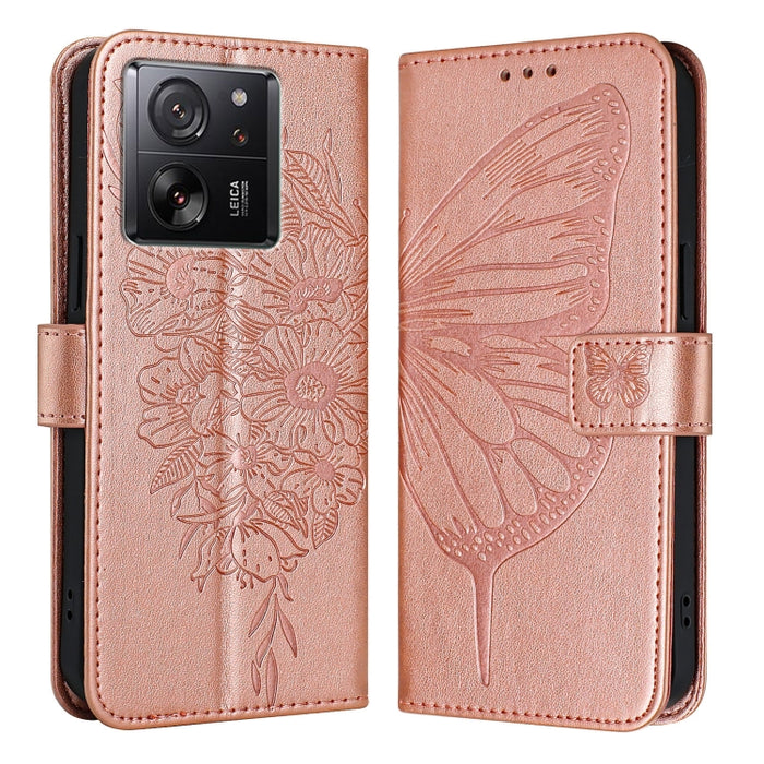 Funda para teléfono de cuero con mariposa en relieve, For Xiaomi Redmi 13C, For Xiaomi Redmi Note 13 Pro+ 5G, For Xiaomi Redmi Note 13 Pro 5G Global, For Xiaomi Poco M6 Pro 5G / Redmi 12 4G/5G, For Xiaomi Redmi K70 / K70 Pro                            ...