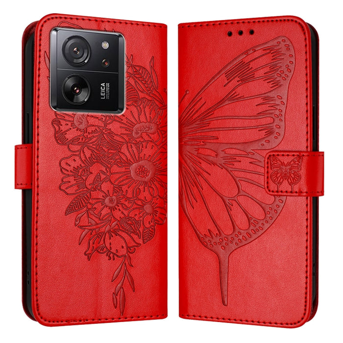 Funda para teléfono de cuero con mariposa en relieve, For Xiaomi Redmi 13C, For Xiaomi Redmi Note 13 Pro+ 5G, For Xiaomi Redmi Note 13 Pro 5G Global, For Xiaomi Poco M6 Pro 5G / Redmi 12 4G/5G, For Xiaomi Redmi K70 / K70 Pro                            ...
