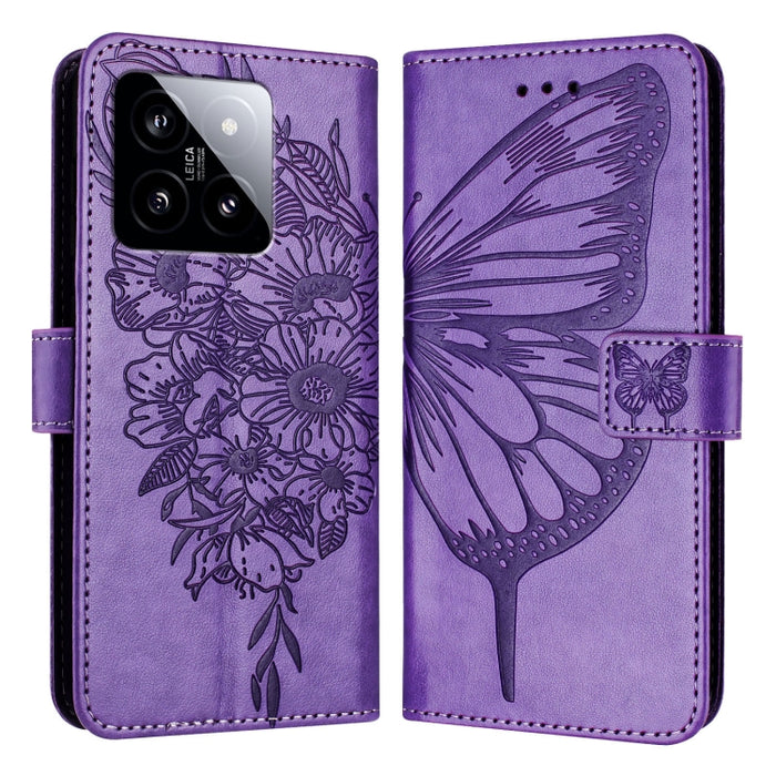 Funda para teléfono de cuero con mariposa en relieve, For Xiaomi Poco F6, For Xiaomi Poco M6 Pro 4G, For Xiaomi Poco X6 Neo 5G Global, For Xiaomi Redmi A3, For Xiaomi Redmi Note 13 Pro 4G Global, For Xiaomi Redmi Note 13 4G Global, For Xiaomi Redmi K70...
