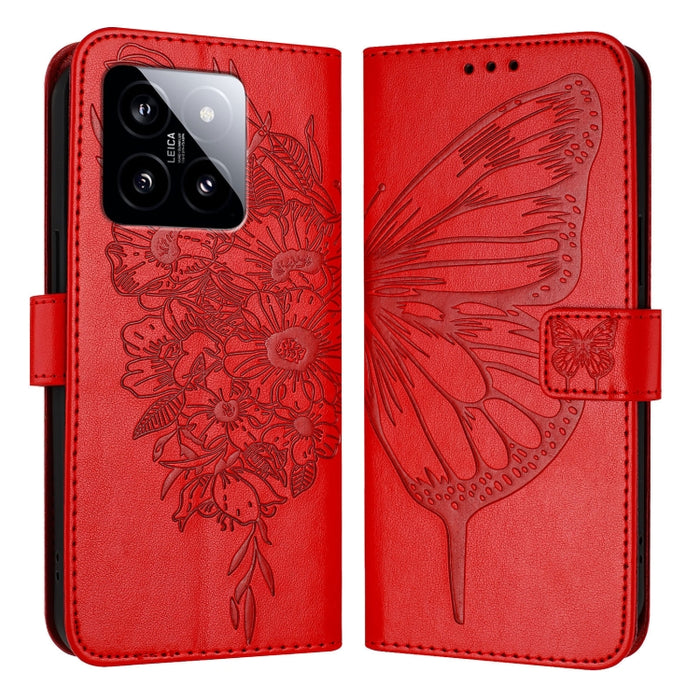 Funda para teléfono de cuero con mariposa en relieve, For Xiaomi Poco F6, For Xiaomi Poco M6 Pro 4G, For Xiaomi Poco X6 Neo 5G Global, For Xiaomi Redmi A3, For Xiaomi Redmi Note 13 Pro 4G Global, For Xiaomi Redmi Note 13 4G Global, For Xiaomi Redmi K70...