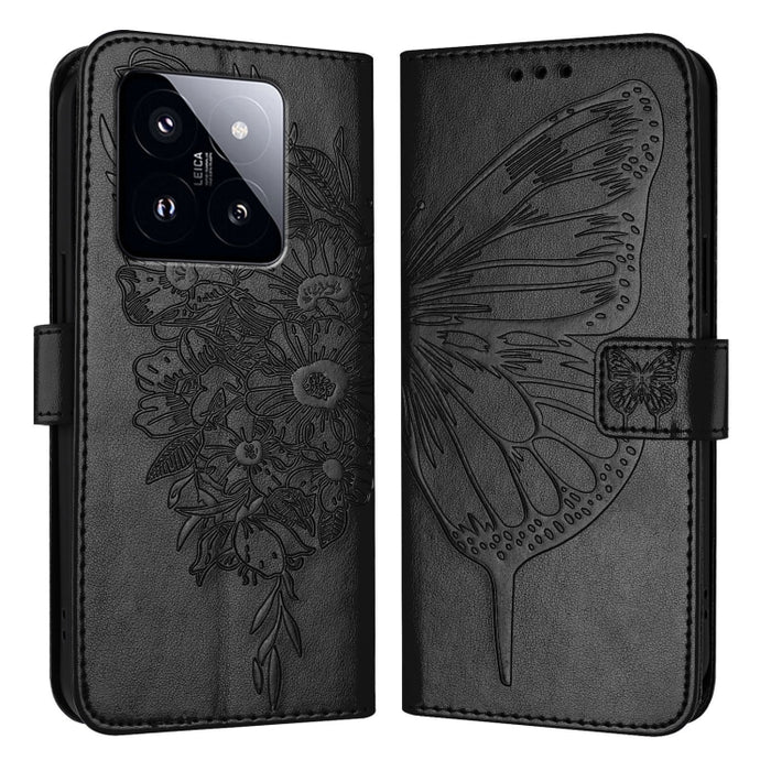 Funda para teléfono de cuero con mariposa en relieve, For Xiaomi Poco F6, For Xiaomi Poco M6 Pro 4G, For Xiaomi Poco X6 Neo 5G Global, For Xiaomi Redmi A3, For Xiaomi Redmi Note 13 Pro 4G Global, For Xiaomi Redmi Note 13 4G Global, For Xiaomi Redmi K70...