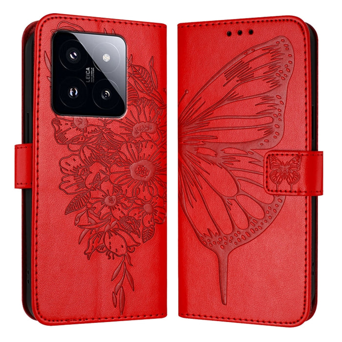 Funda para teléfono de cuero con mariposa en relieve, For Xiaomi Poco F6, For Xiaomi Poco M6 Pro 4G, For Xiaomi Poco X6 Neo 5G Global, For Xiaomi Redmi A3, For Xiaomi Redmi Note 13 Pro 4G Global, For Xiaomi Redmi Note 13 4G Global, For Xiaomi Redmi K70...
