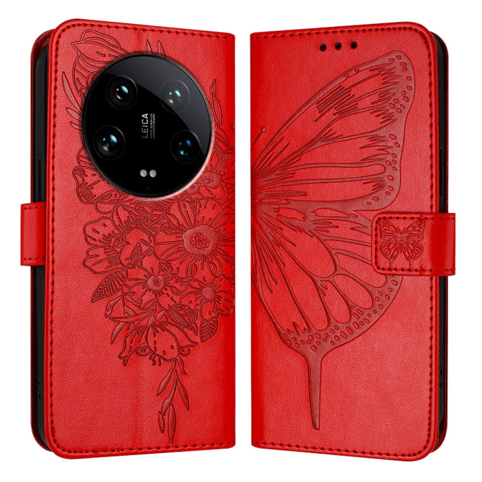 Funda para teléfono de cuero con mariposa en relieve, For Xiaomi Poco F6, For Xiaomi Poco M6 Pro 4G, For Xiaomi Poco X6 Neo 5G Global, For Xiaomi Redmi A3, For Xiaomi Redmi Note 13 Pro 4G Global, For Xiaomi Redmi Note 13 4G Global, For Xiaomi Redmi K70...