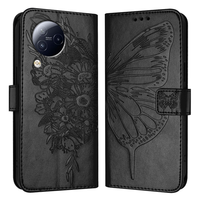 Funda para teléfono de cuero con mariposa en relieve, For Xiaomi Redmi 13C, For Xiaomi Redmi Note 13 Pro+ 5G, For Xiaomi Redmi Note 13 Pro 5G Global, For Xiaomi Poco M6 Pro 5G / Redmi 12 4G/5G, For Xiaomi Redmi K70 / K70 Pro                            ...