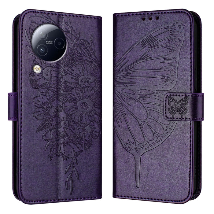 Funda para teléfono de cuero con mariposa en relieve, For Xiaomi Redmi 13C, For Xiaomi Redmi Note 13 Pro+ 5G, For Xiaomi Redmi Note 13 Pro 5G Global, For Xiaomi Poco M6 Pro 5G / Redmi 12 4G/5G, For Xiaomi Redmi K70 / K70 Pro                            ...