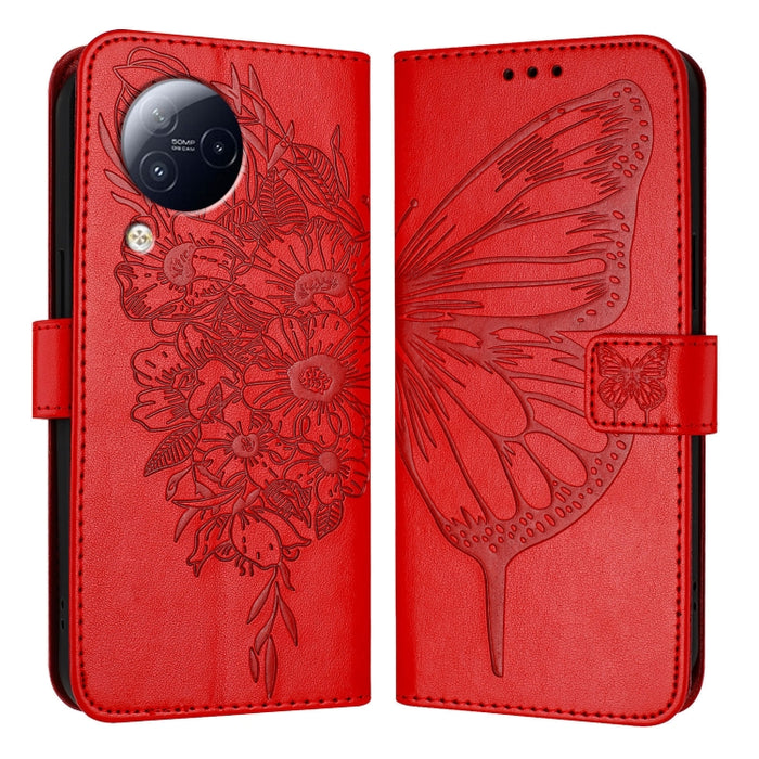 Funda para teléfono de cuero con mariposa en relieve, For Xiaomi Redmi 13C, For Xiaomi Redmi Note 13 Pro+ 5G, For Xiaomi Redmi Note 13 Pro 5G Global, For Xiaomi Poco M6 Pro 5G / Redmi 12 4G/5G, For Xiaomi Redmi K70 / K70 Pro                            ...