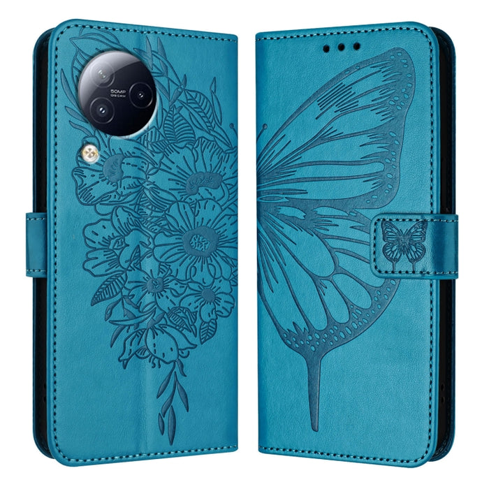 Funda para teléfono de cuero con mariposa en relieve, For Xiaomi Redmi 13C, For Xiaomi Redmi Note 13 Pro+ 5G, For Xiaomi Redmi Note 13 Pro 5G Global, For Xiaomi Poco M6 Pro 5G / Redmi 12 4G/5G, For Xiaomi Redmi K70 / K70 Pro                            ...