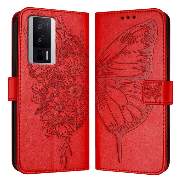 Funda para teléfono de cuero con mariposa en relieve, For Xiaomi Redmi 13C, For Xiaomi Redmi Note 13 Pro+ 5G, For Xiaomi Redmi Note 13 Pro 5G Global, For Xiaomi Poco M6 Pro 5G / Redmi 12 4G/5G, For Xiaomi Redmi K70 / K70 Pro                            ...