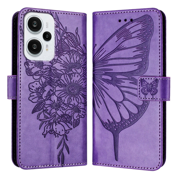 Funda para teléfono de cuero con mariposa en relieve, For Xiaomi Redmi 13C, For Xiaomi Redmi Note 13 Pro+ 5G, For Xiaomi Redmi Note 13 Pro 5G Global, For Xiaomi Poco M6 Pro 5G / Redmi 12 4G/5G, For Xiaomi Redmi K70 / K70 Pro                            ...