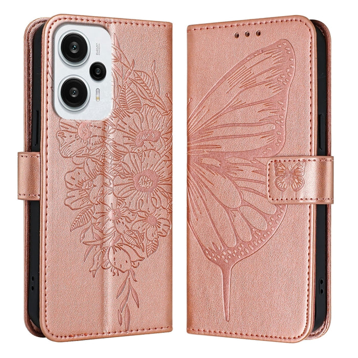 Funda para teléfono de cuero con mariposa en relieve, For Xiaomi Redmi 13C, For Xiaomi Redmi Note 13 Pro+ 5G, For Xiaomi Redmi Note 13 Pro 5G Global, For Xiaomi Poco M6 Pro 5G / Redmi 12 4G/5G, For Xiaomi Redmi K70 / K70 Pro                            ...