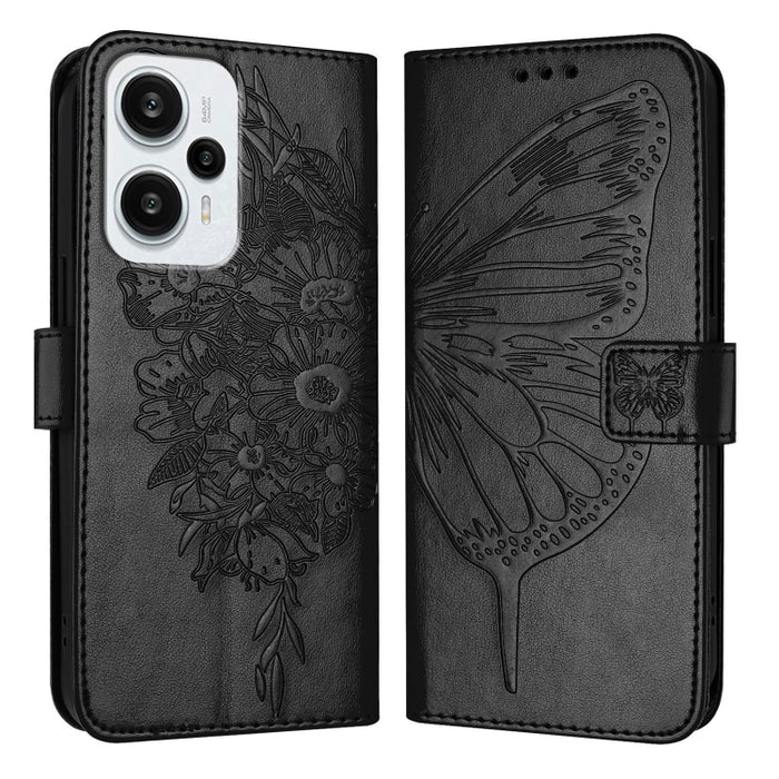 Funda para teléfono de cuero con mariposa en relieve, For Xiaomi Redmi 13C, For Xiaomi Redmi Note 13 Pro+ 5G, For Xiaomi Redmi Note 13 Pro 5G Global, For Xiaomi Poco M6 Pro 5G / Redmi 12 4G/5G, For Xiaomi Redmi K70 / K70 Pro                            ...