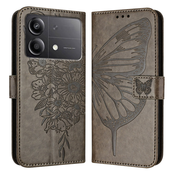 Funda para teléfono de cuero con mariposa en relieve, For Xiaomi Poco F6, For Xiaomi Poco M6 Pro 4G, For Xiaomi Poco X6 Neo 5G Global, For Xiaomi Redmi A3, For Xiaomi Redmi Note 13 Pro 4G Global, For Xiaomi Redmi Note 13 4G Global, For Xiaomi Redmi K70...