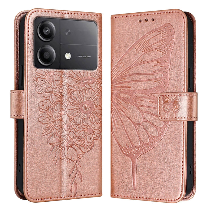 Funda para teléfono de cuero con mariposa en relieve, For Xiaomi Poco F6, For Xiaomi Poco M6 Pro 4G, For Xiaomi Poco X6 Neo 5G Global, For Xiaomi Redmi A3, For Xiaomi Redmi Note 13 Pro 4G Global, For Xiaomi Redmi Note 13 4G Global, For Xiaomi Redmi K70...