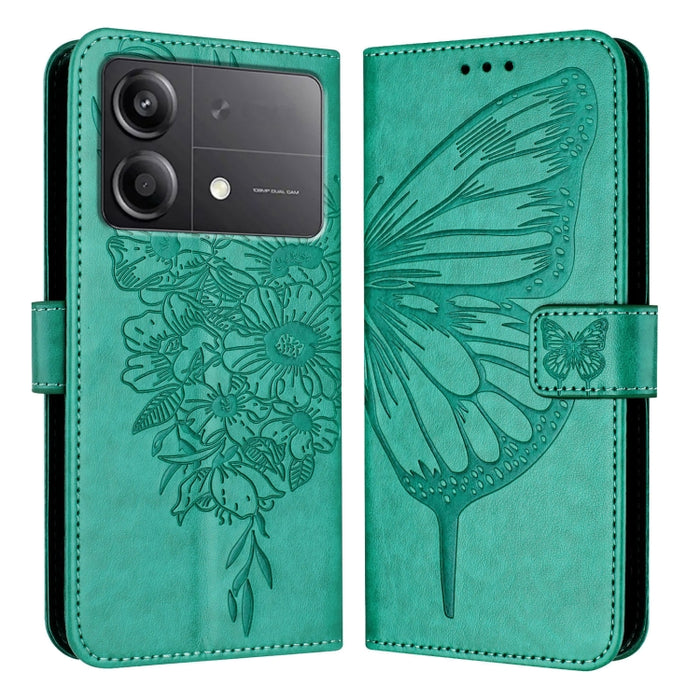 Funda para teléfono de cuero con mariposa en relieve, For Xiaomi Poco F6, For Xiaomi Poco M6 Pro 4G, For Xiaomi Poco X6 Neo 5G Global, For Xiaomi Redmi A3, For Xiaomi Redmi Note 13 Pro 4G Global, For Xiaomi Redmi Note 13 4G Global, For Xiaomi Redmi K70...