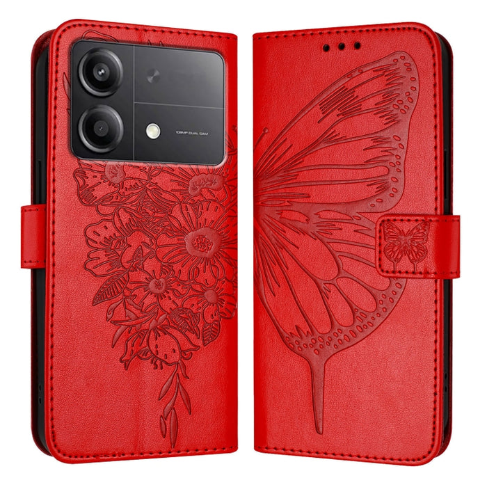 Funda para teléfono de cuero con mariposa en relieve, For Xiaomi Poco F6, For Xiaomi Poco M6 Pro 4G, For Xiaomi Poco X6 Neo 5G Global, For Xiaomi Redmi A3, For Xiaomi Redmi Note 13 Pro 4G Global, For Xiaomi Redmi Note 13 4G Global, For Xiaomi Redmi K70...