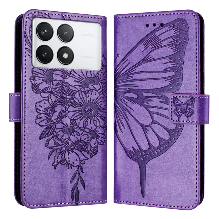 Funda para teléfono de cuero con mariposa en relieve, For Xiaomi Redmi 13C, For Xiaomi Redmi Note 13 Pro+ 5G, For Xiaomi Redmi Note 13 Pro 5G Global, For Xiaomi Poco M6 Pro 5G / Redmi 12 4G/5G, For Xiaomi Redmi K70 / K70 Pro                            ...