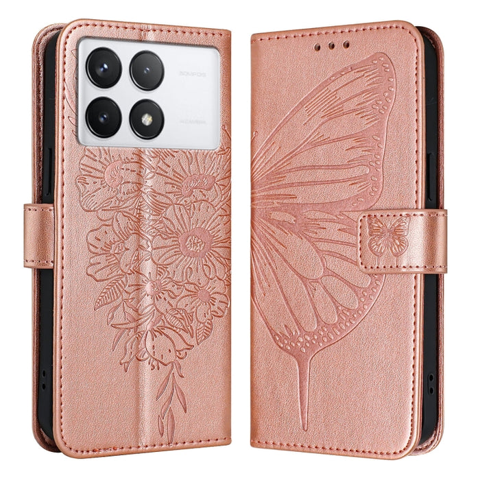 Funda para teléfono de cuero con mariposa en relieve, For Xiaomi Redmi 13C, For Xiaomi Redmi Note 13 Pro+ 5G, For Xiaomi Redmi Note 13 Pro 5G Global, For Xiaomi Poco M6 Pro 5G / Redmi 12 4G/5G, For Xiaomi Redmi K70 / K70 Pro                            ...
