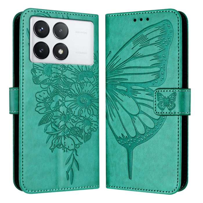 Funda para teléfono de cuero con mariposa en relieve, For Xiaomi Redmi 13C, For Xiaomi Redmi Note 13 Pro+ 5G, For Xiaomi Redmi Note 13 Pro 5G Global, For Xiaomi Poco M6 Pro 5G / Redmi 12 4G/5G, For Xiaomi Redmi K70 / K70 Pro                            ...