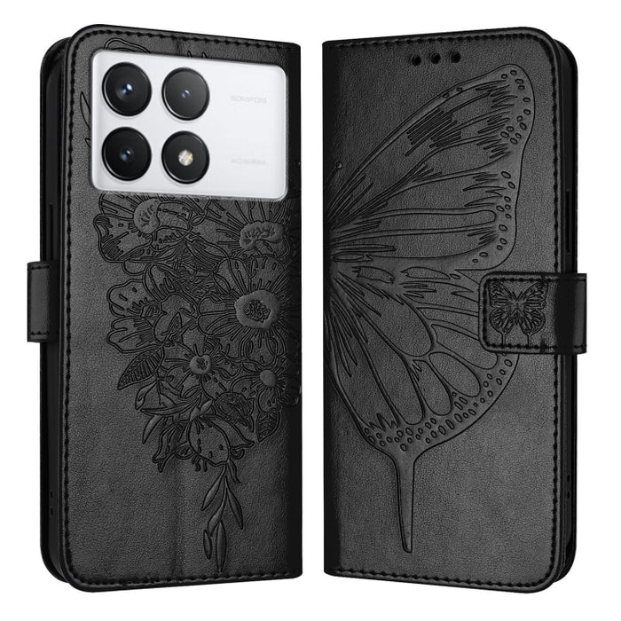 Funda para teléfono de cuero con mariposa en relieve, For Xiaomi Redmi 13C, For Xiaomi Redmi Note 13 Pro+ 5G, For Xiaomi Redmi Note 13 Pro 5G Global, For Xiaomi Poco M6 Pro 5G / Redmi 12 4G/5G, For Xiaomi Redmi K70 / K70 Pro                            ...