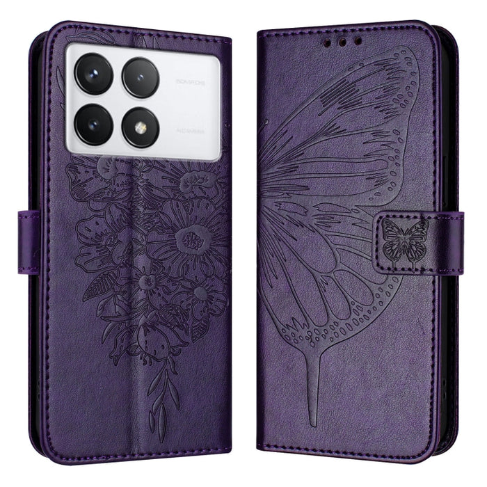 Funda para teléfono de cuero con mariposa en relieve, For Xiaomi Redmi 13C, For Xiaomi Redmi Note 13 Pro+ 5G, For Xiaomi Redmi Note 13 Pro 5G Global, For Xiaomi Poco M6 Pro 5G / Redmi 12 4G/5G, For Xiaomi Redmi K70 / K70 Pro                            ...