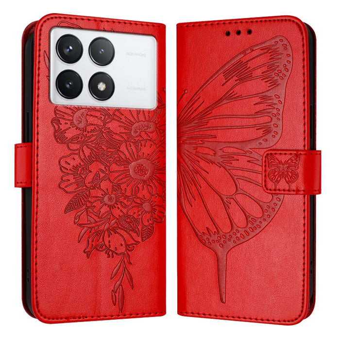 Funda para teléfono de cuero con mariposa en relieve, For Xiaomi Redmi 13C, For Xiaomi Redmi Note 13 Pro+ 5G, For Xiaomi Redmi Note 13 Pro 5G Global, For Xiaomi Poco M6 Pro 5G / Redmi 12 4G/5G, For Xiaomi Redmi K70 / K70 Pro                            ...