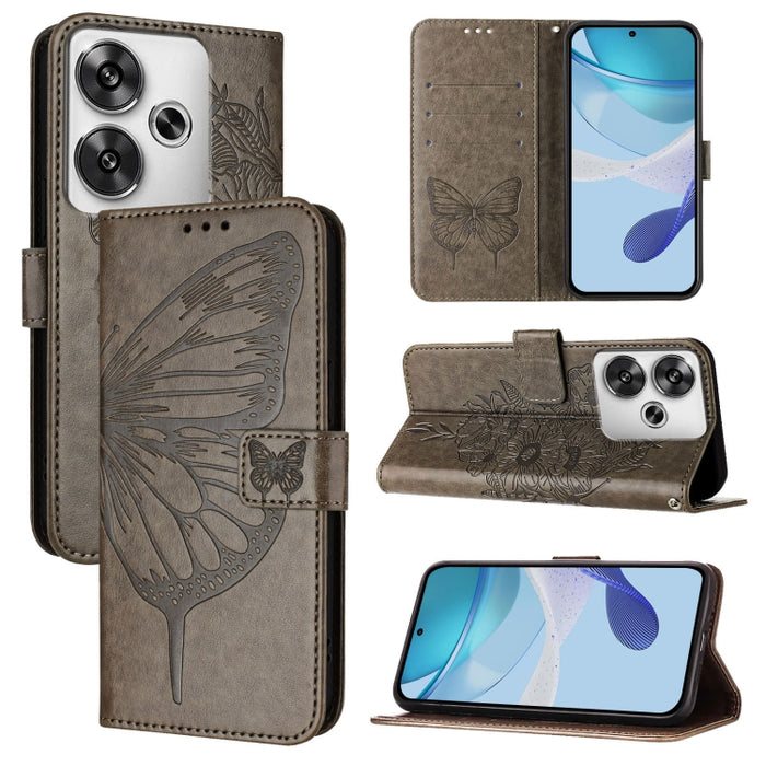 Funda para teléfono de cuero con mariposa en relieve, For Xiaomi Poco F6, For Xiaomi Poco M6 Pro 4G, For Xiaomi Poco X6 Neo 5G Global, For Xiaomi Redmi A3, For Xiaomi Redmi Note 13 Pro 4G Global, For Xiaomi Redmi Note 13 4G Global, For Xiaomi Redmi K70...