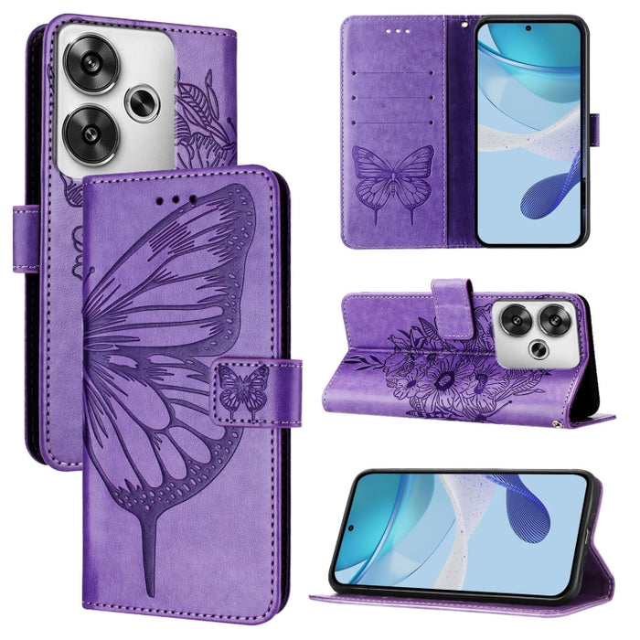 Funda para teléfono de cuero con mariposa en relieve, For Xiaomi Poco F6, For Xiaomi Poco M6 Pro 4G, For Xiaomi Poco X6 Neo 5G Global, For Xiaomi Redmi A3, For Xiaomi Redmi Note 13 Pro 4G Global, For Xiaomi Redmi Note 13 4G Global, For Xiaomi Redmi K70...