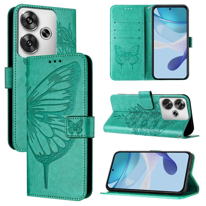 Funda para teléfono de cuero con mariposa en relieve, For Xiaomi Poco F6, For Xiaomi Poco M6 Pro 4G, For Xiaomi Poco X6 Neo 5G Global, For Xiaomi Redmi A3, For Xiaomi Redmi Note 13 Pro 4G Global, For Xiaomi Redmi Note 13 4G Global, For Xiaomi Redmi K70...