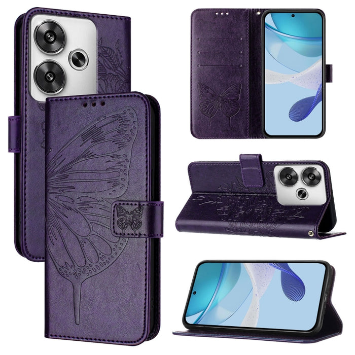 Funda para teléfono de cuero con mariposa en relieve, For Xiaomi Poco F6, For Xiaomi Poco M6 Pro 4G, For Xiaomi Poco X6 Neo 5G Global, For Xiaomi Redmi A3, For Xiaomi Redmi Note 13 Pro 4G Global, For Xiaomi Redmi Note 13 4G Global, For Xiaomi Redmi K70...