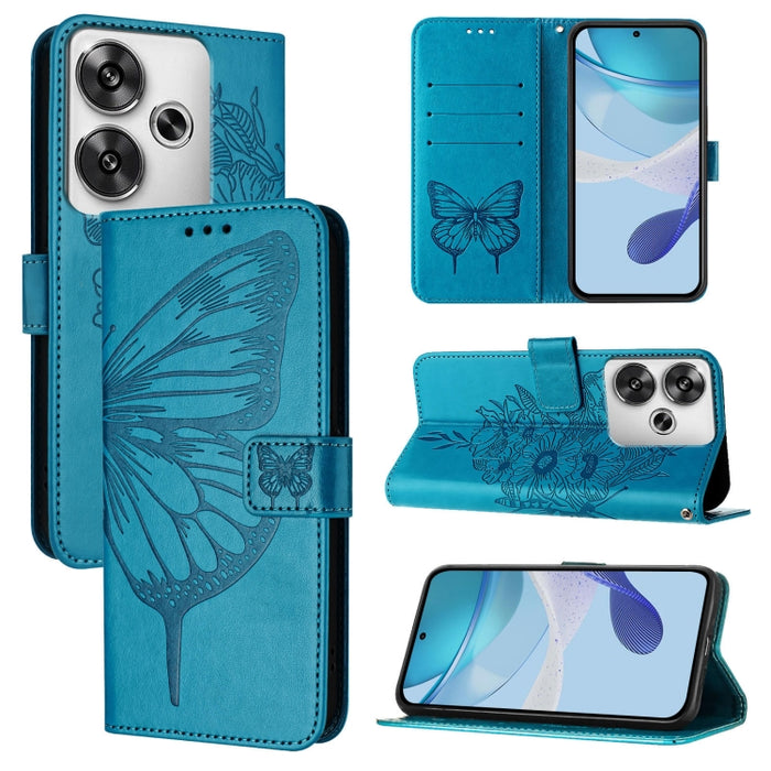 Funda para teléfono de cuero con mariposa en relieve, For Xiaomi Poco F6, For Xiaomi Poco M6 Pro 4G, For Xiaomi Poco X6 Neo 5G Global, For Xiaomi Redmi A3, For Xiaomi Redmi Note 13 Pro 4G Global, For Xiaomi Redmi Note 13 4G Global, For Xiaomi Redmi K70...