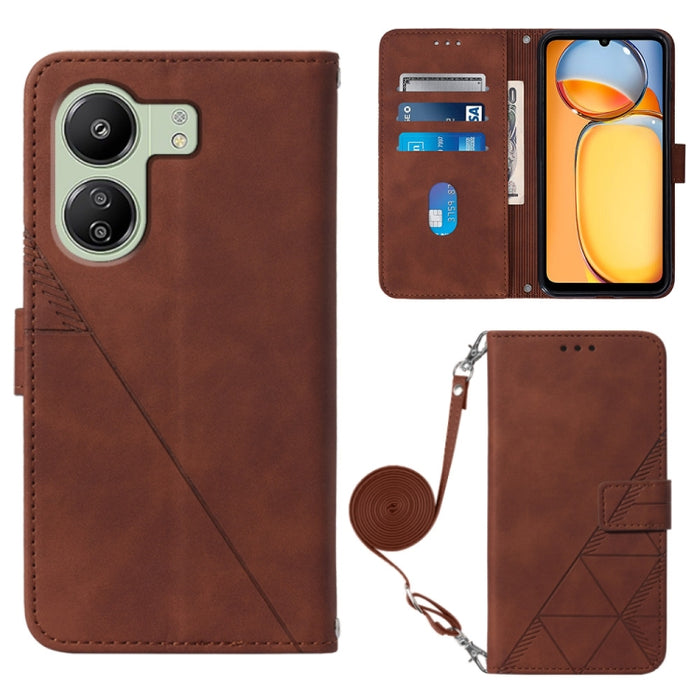 Funda para teléfono de cuero con tapa en relieve 3D cruzada, For Xiaomi Poco M6 Pro 4G, For Xiaomi Redmi A3, For Xiaomi Redmi Note 13 Pro 4G Global, For Xiaomi Redmi Note 13 4G Global, For Xiaomi Redmi K70E, For Xiaomi Poco X6 Pro                      ...