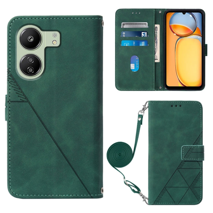 Funda para teléfono de cuero con tapa en relieve 3D cruzada, For Xiaomi Poco M6 Pro 4G, For Xiaomi Redmi A3, For Xiaomi Redmi Note 13 Pro 4G Global, For Xiaomi Redmi Note 13 4G Global, For Xiaomi Redmi K70E, For Xiaomi Poco X6 Pro                      ...