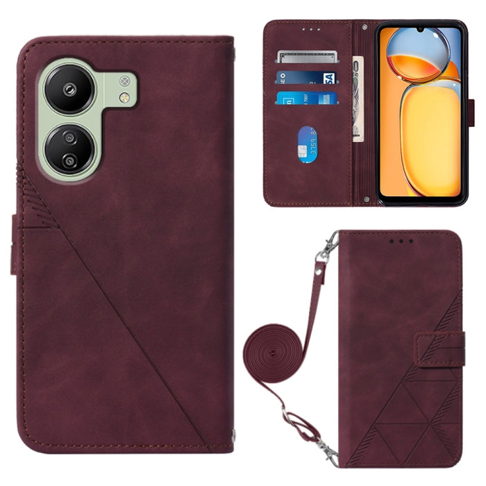 Funda para teléfono de cuero con tapa en relieve 3D cruzada, For Xiaomi Poco M6 Pro 4G, For Xiaomi Redmi A3, For Xiaomi Redmi Note 13 Pro 4G Global, For Xiaomi Redmi Note 13 4G Global, For Xiaomi Redmi K70E, For Xiaomi Poco X6 Pro                      ...