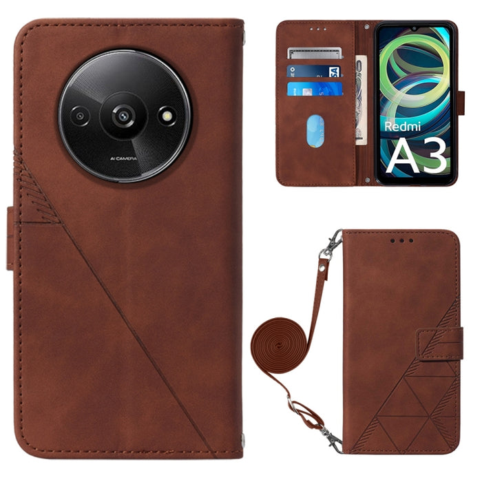 Funda para teléfono de cuero con tapa en relieve 3D cruzada, For Xiaomi Poco M6 Pro 4G, For Xiaomi Redmi A3, For Xiaomi Redmi Note 13 Pro 4G Global, For Xiaomi Redmi Note 13 4G Global, For Xiaomi Redmi K70E, For Xiaomi Poco X6 Pro                      ...