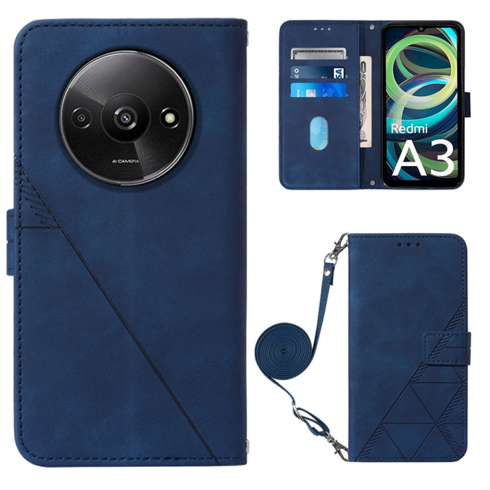 Funda para teléfono de cuero con tapa en relieve 3D cruzada, For Xiaomi Poco M6 Pro 4G, For Xiaomi Redmi A3, For Xiaomi Redmi Note 13 Pro 4G Global, For Xiaomi Redmi Note 13 4G Global, For Xiaomi Redmi K70E, For Xiaomi Poco X6 Pro                      ...